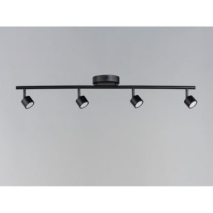 OPEN BOX: ET2 Lighting Taylor 34in 4-Light Linear Pendant | Modern Black Steel and Aluminum | Kitchen Island & Dining Room | Model ETE52004-BK