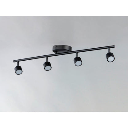 OPEN BOX: ET2 Lighting Taylor 34in 4-Light Linear Pendant | Modern Black Steel and Aluminum | Kitchen Island & Dining Room | Model ETE52004-BK
