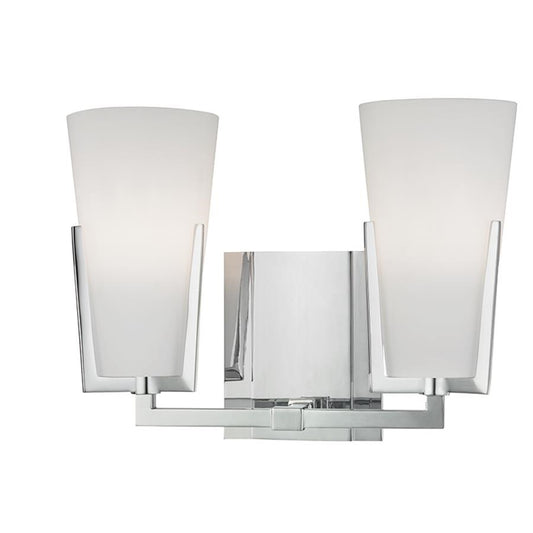 OPEN BOX: Hudson Valley Upton 2 Light Bath Bracket, Polished Chrome - 1802-PC