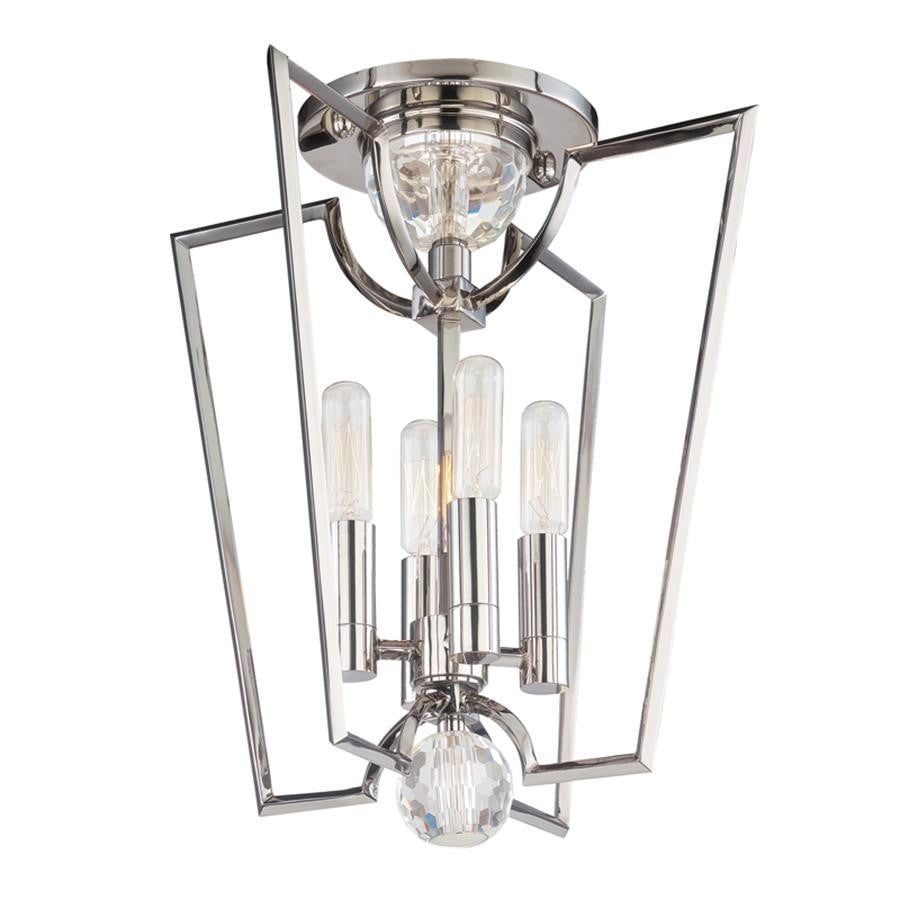 OPEN BOX: Hudson Valley Waterloo 4 Light Semi Flush, Nickel - HV3004-PN