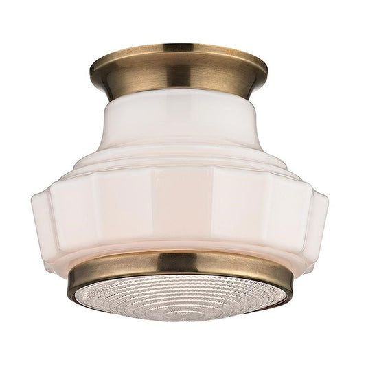 OPEN BOX:Hudson Valley Odessa 1 Light Semi Flush, Aged Brass - 3809F-AGB