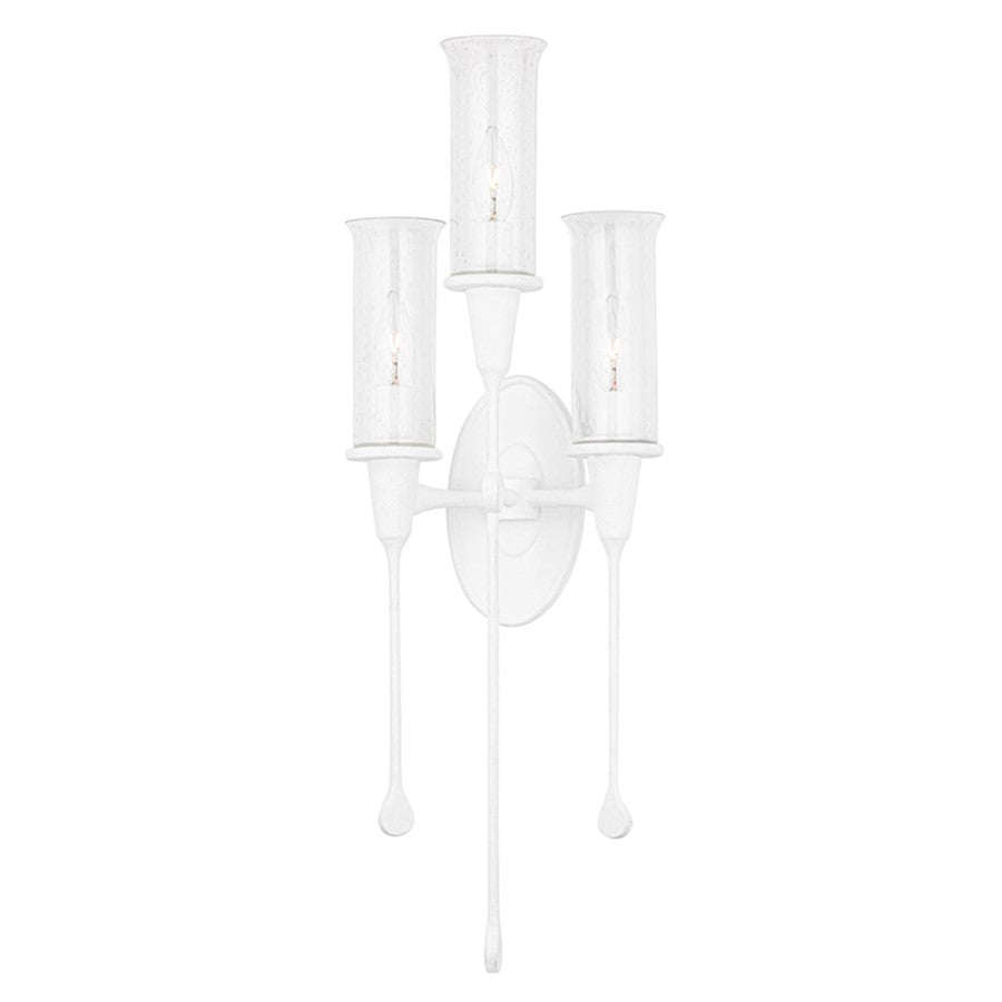 OPEN BOX: Hudson Valley Chisel 3 Light Wall Sconce, White Plaster - HV4103-WP