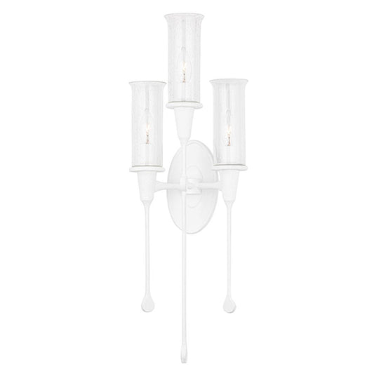 OPEN BOX: Hudson Valley Chisel 3 Light Wall Sconce, White Plaster - HV4103-WP