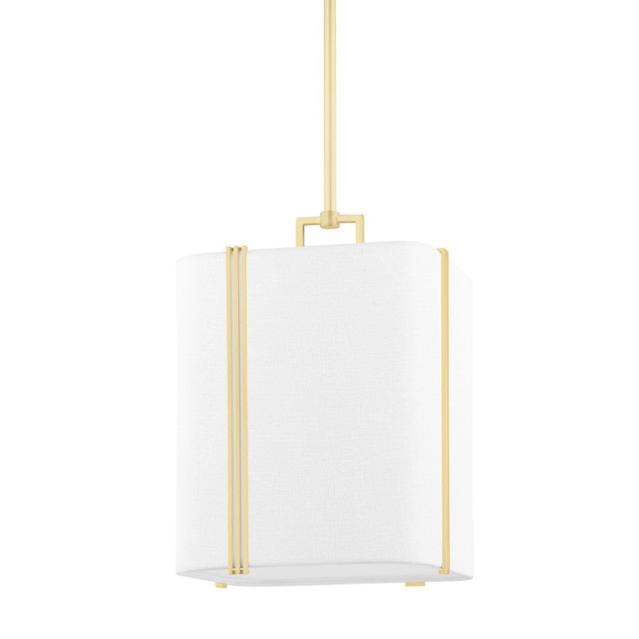 OPEN BOX: Hudson Valley Downing 1 Light Small Pendant, Aged Brass - 5413-AGB
