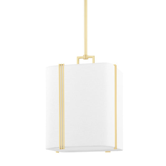 OPEN BOX: Hudson Valley Downing 1 Light Small Pendant, Aged Brass - 5413-AGB