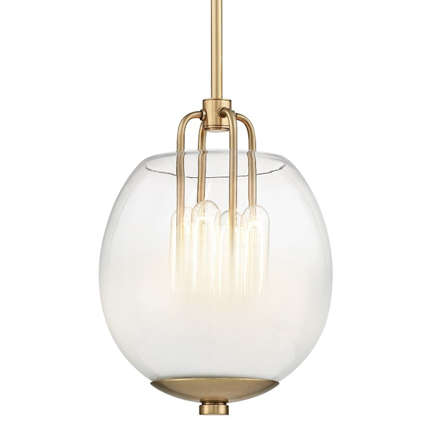 OPEN BOX ITEM: Hudson Valley Sawyer 1 Light Pendant, Aged Brass - HV5709-AGB