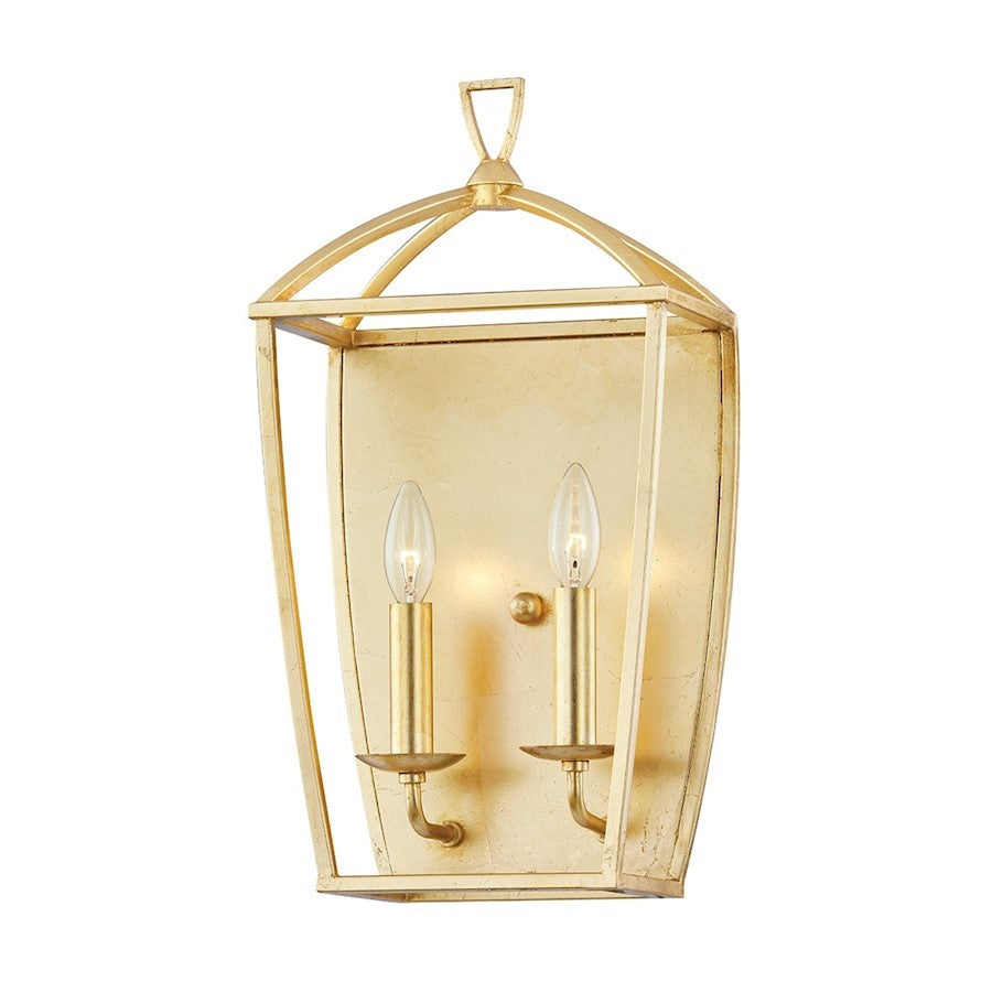 OPEN BOX: Hudson Valley Bryant 2 Light Wall Sconce, Gold Leaf - HV8302-GL