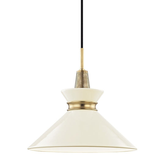OPEN BOX ITEM: Mitzi Kiki 1 Lt Small Pendant, Brass/Cream - H251701S-AGB-CR