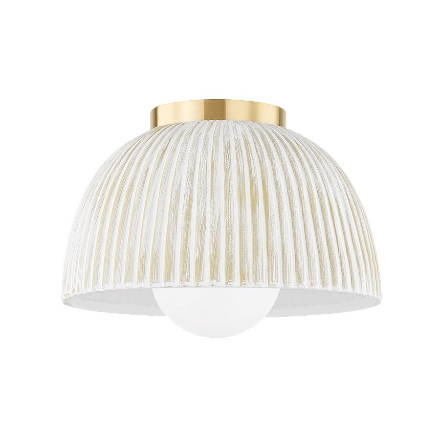 OPEN BOX: Mitzi Eloise 1 Light Flush Mount, Aged Brass - H750501-AGB-CWW