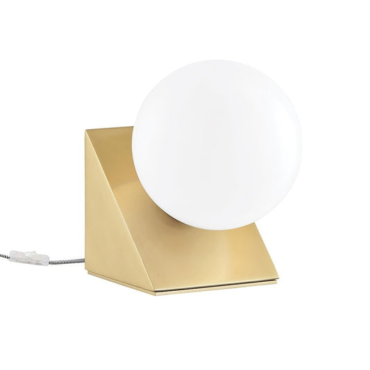 OPEN BOX ITEM: Aspyn 1-Lt Table Lamp, Aged Brass/Opal