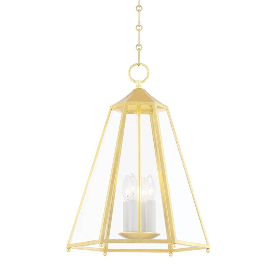 OPEN BOX: Hudson Valley Nottingham 4 Light Chandelier, Gold Leaf - MDS411-GL