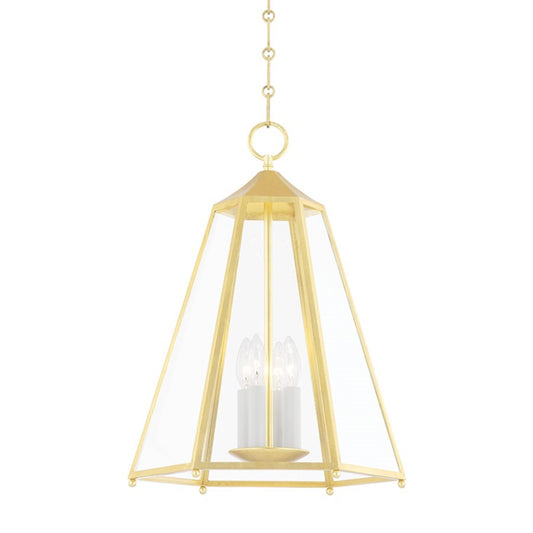 OPEN BOX: Hudson Valley Nottingham 4 Light Chandelier, Gold Leaf - MDS411-GL