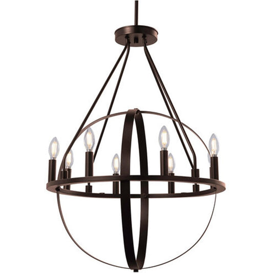 OPEN BOX: Justice Design Orbit 24" Chandelier, Dark Bronze - NSH-4282-DBRZ