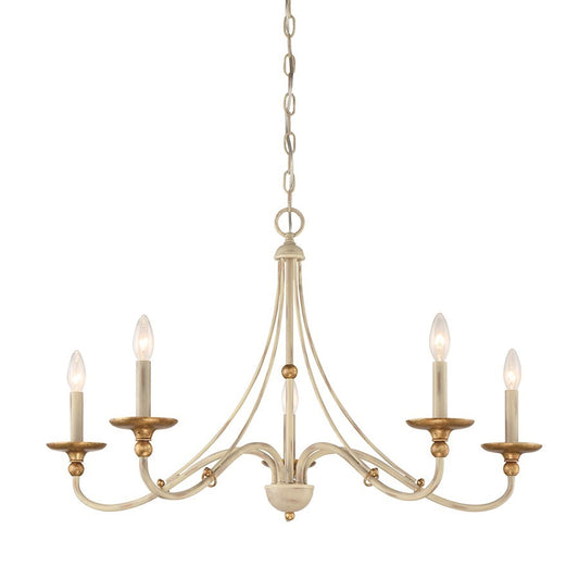 5 Light 20" Chandelier, WH