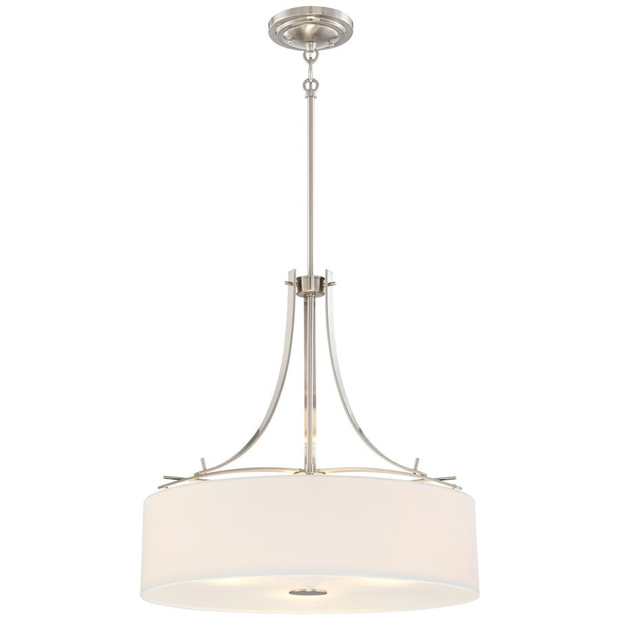 OPEN BOX: Minka Lavery Poleis 3 Light Drum Pendant, Brushed Nickel - 3308-84