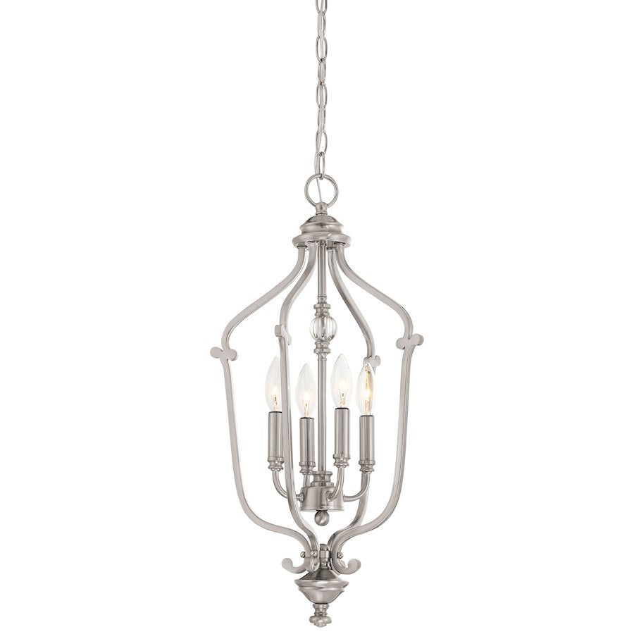 OPEN BOX:Minka Lavery Savannah Row 4 Light Chandelier, Nickel - 3331-84