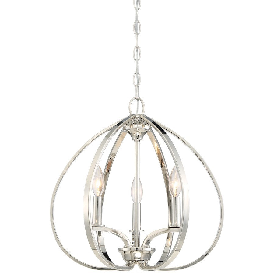 OPEN BOX: Minka Lavery Tilbury 3 Light Pendant, Polished Nickel - 4982-613