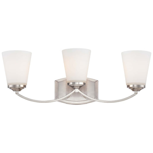 OPEN BOX:Minka Lavery Overland Park 3 Light Bath, Brushed Nickel - 6963-84