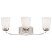 OPEN BOX:Minka Lavery Overland Park 3 Light Bath, Brushed Nickel - 6963-84