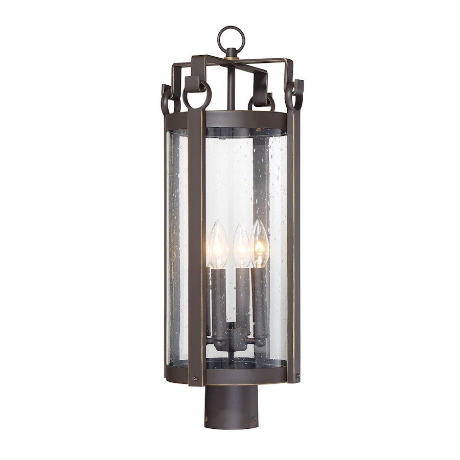 OPEN BOX: Minka Lavery Somerset Lane 4-Lt Outdoor Post Mount, BZ - 72696-226