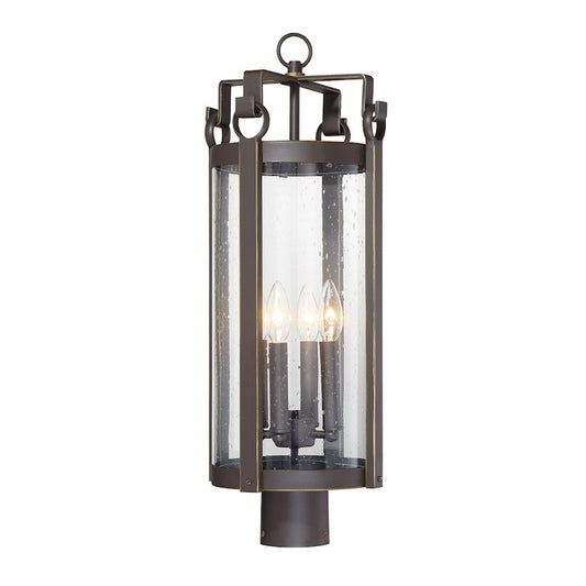 OPEN BOX: Minka Lavery Somerset Lane 4-Lt Outdoor Post Mount, BZ - 72696-226
