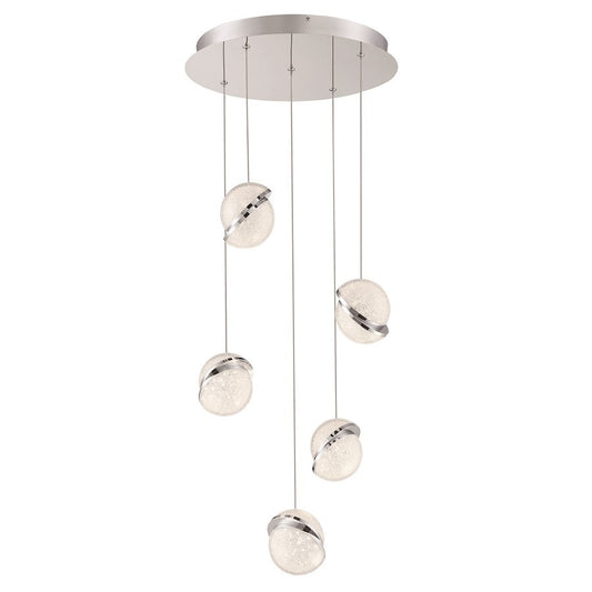 OPEN BOX ITEM: 5 Light LED Pendant, Chrome
