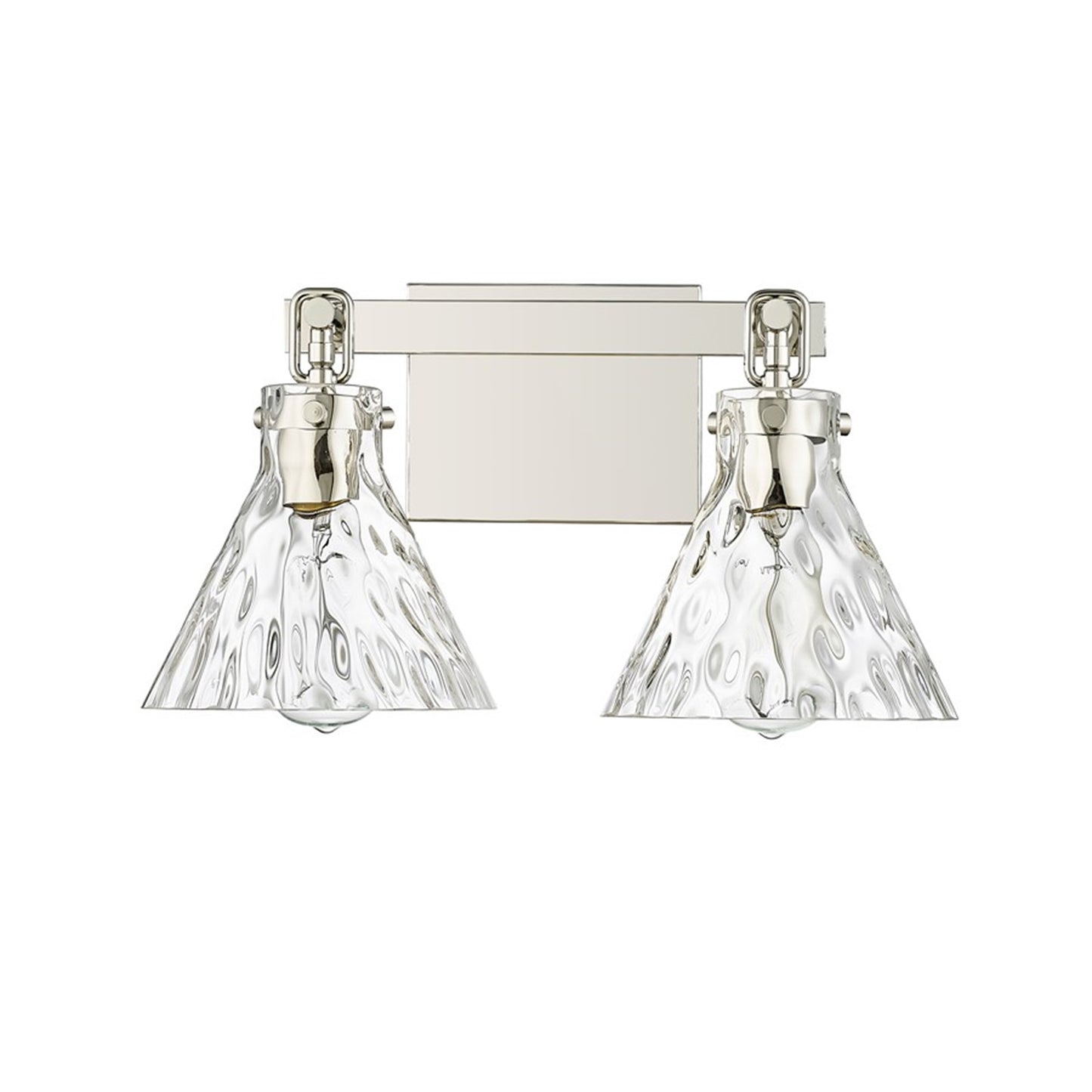 OPEN BOX: Millennium Lighting Barlon 16in 2-Light Vanity Light | Polished Nickel and Clear Water Glass | Bathroom Vanity | Model MN20002-PN