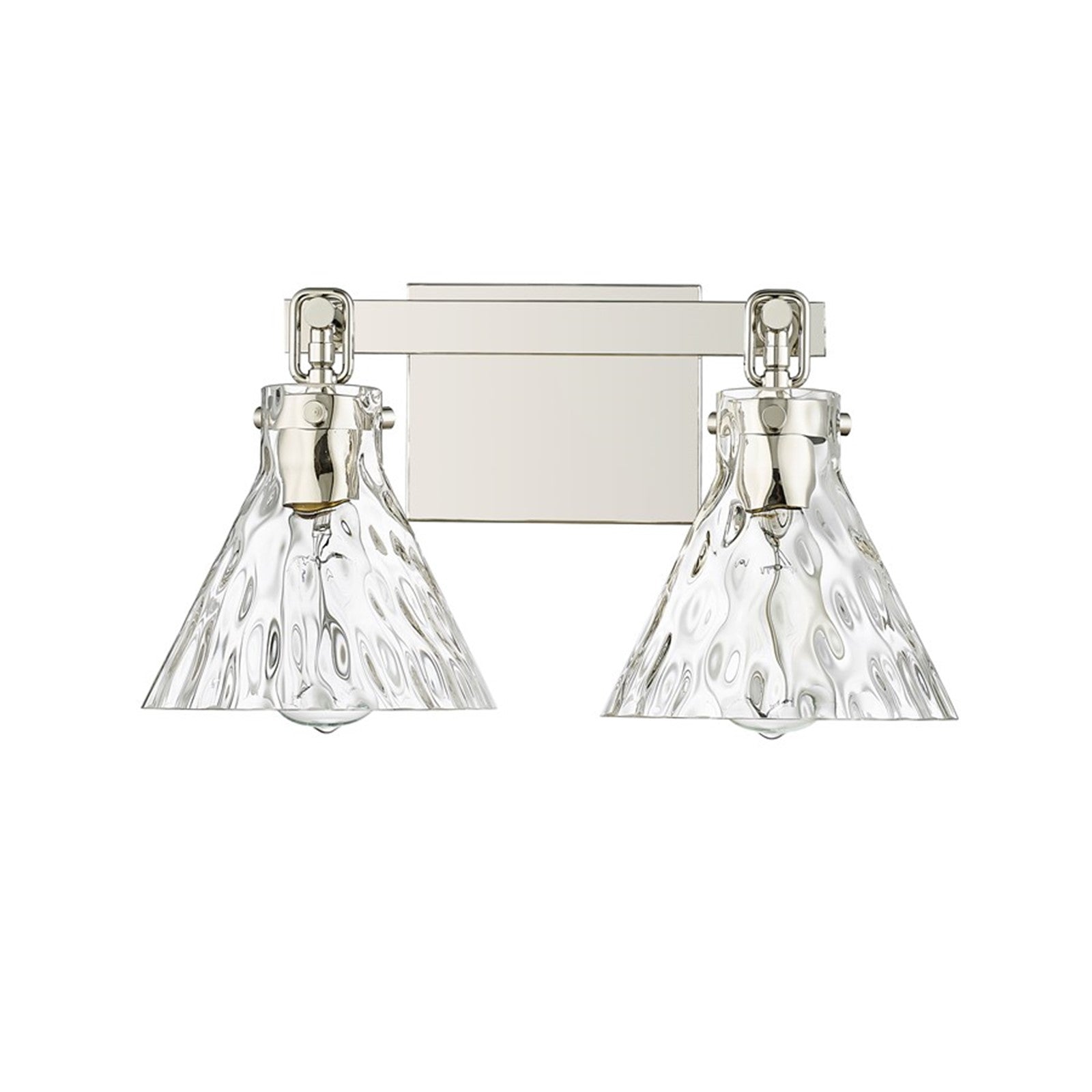 OPEN BOX: Millennium Lighting Barlon 16in 2-Light Vanity Light | Polished Nickel and Clear Water Glass | Bathroom Vanity | Model MN20002-PN