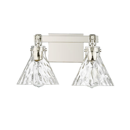 OPEN BOX: Millennium Lighting Barlon 16in 2-Light Vanity Light | Polished Nickel and Clear Water Glass | Bathroom Vanity | Model MN20002-PN