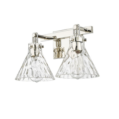 OPEN BOX: Millennium Lighting Barlon 16in 2-Light Vanity Light | Polished Nickel and Clear Water Glass | Bathroom Vanity | Model MN20002-PN