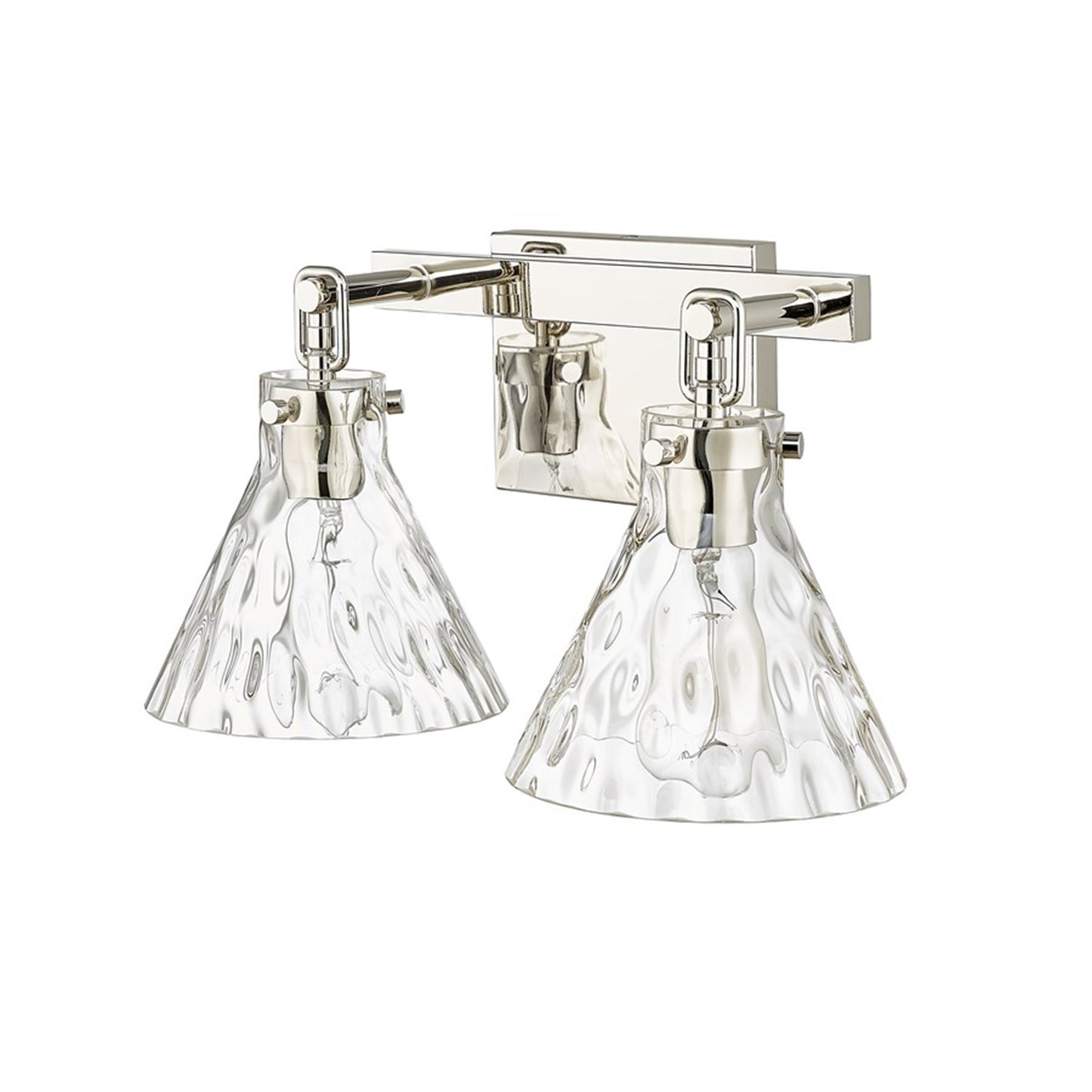 OPEN BOX: Millennium Lighting Barlon 16in 2-Light Vanity Light | Polished Nickel and Clear Water Glass | Bathroom Vanity | Model MN20002-PN