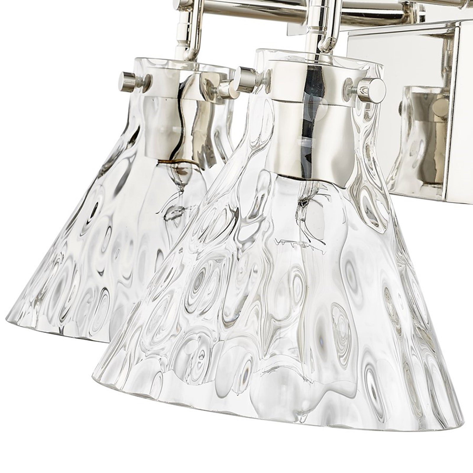 OPEN BOX: Millennium Lighting Barlon 16in 2-Light Vanity Light | Polished Nickel and Clear Water Glass | Bathroom Vanity | Model MN20002-PN