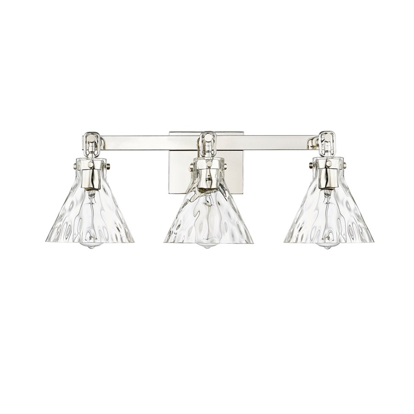 OPEN BOX: Millennium Lighting Barlon 25in 3-Light Vanity Light | Polished Nickel and Clear Water Glass | Bathroom Vanity | Model MN20003-PN