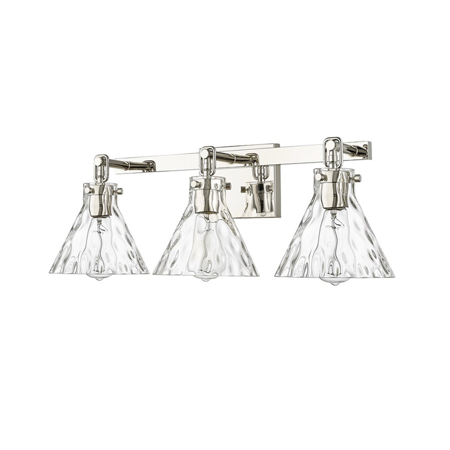 OPEN BOX: Millennium Lighting Barlon 25in 3-Light Vanity Light | Polished Nickel and Clear Water Glass | Bathroom Vanity | Model MN20003-PN