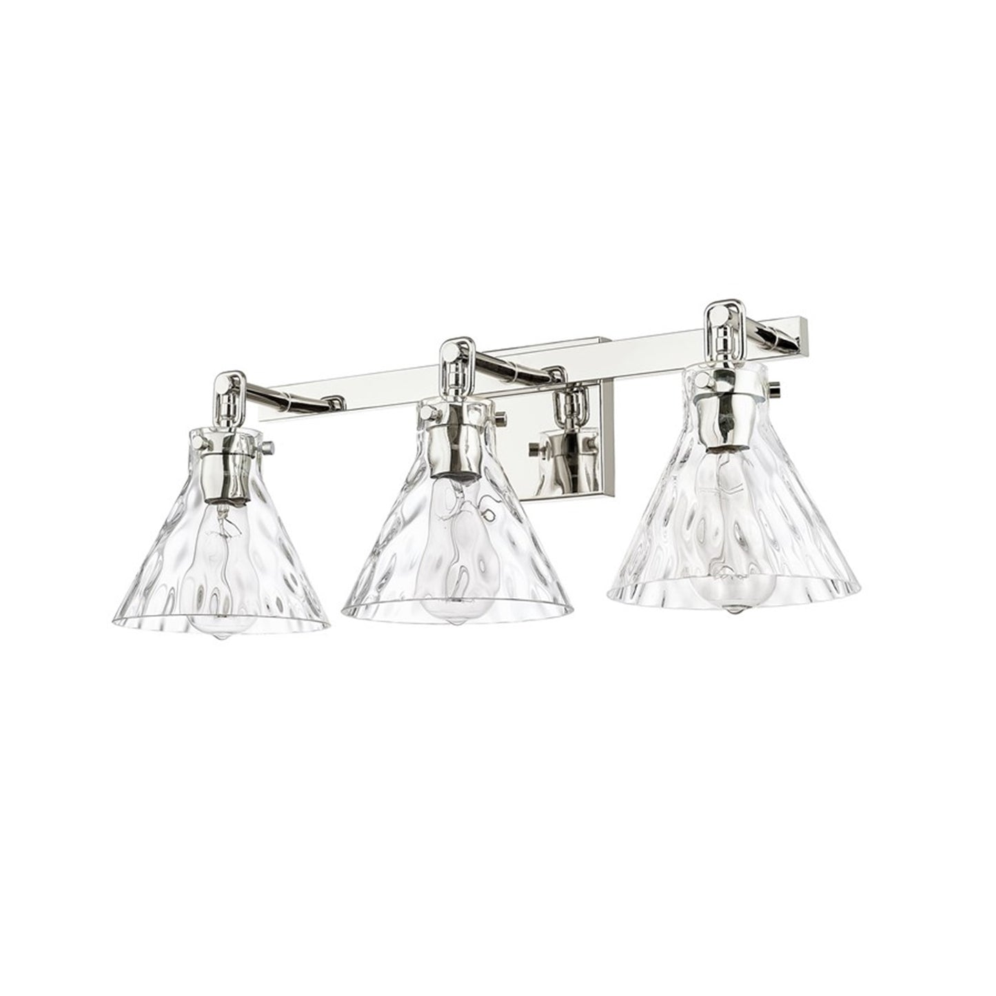 OPEN BOX: Millennium Lighting Barlon 25in 3-Light Vanity Light | Polished Nickel and Clear Water Glass | Bathroom Vanity | Model MN20003-PN