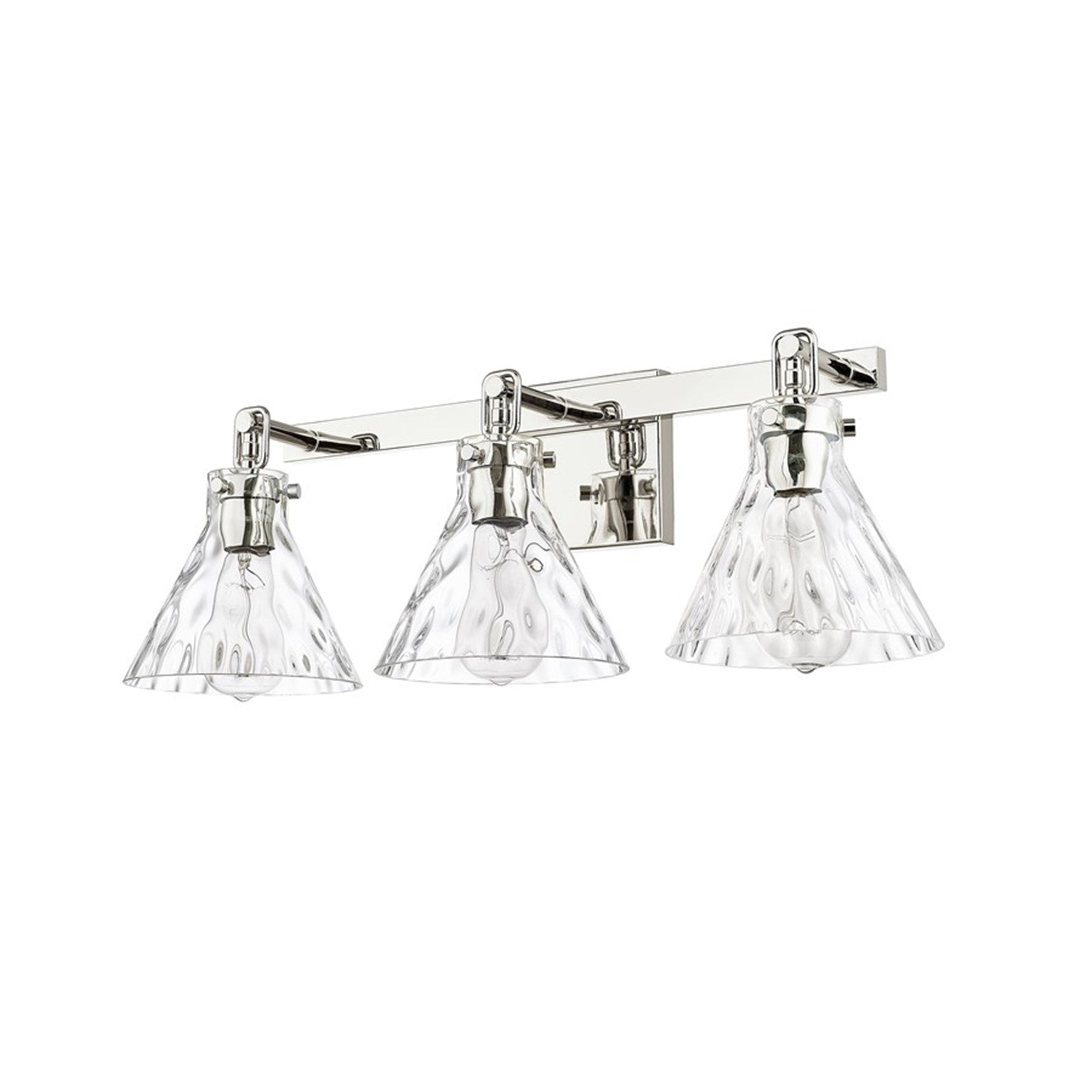 OPEN BOX: Millennium Lighting Barlon 25in 3-Light Vanity Light | Polished Nickel and Clear Water Glass | Bathroom Vanity | Model MN20003-PN
