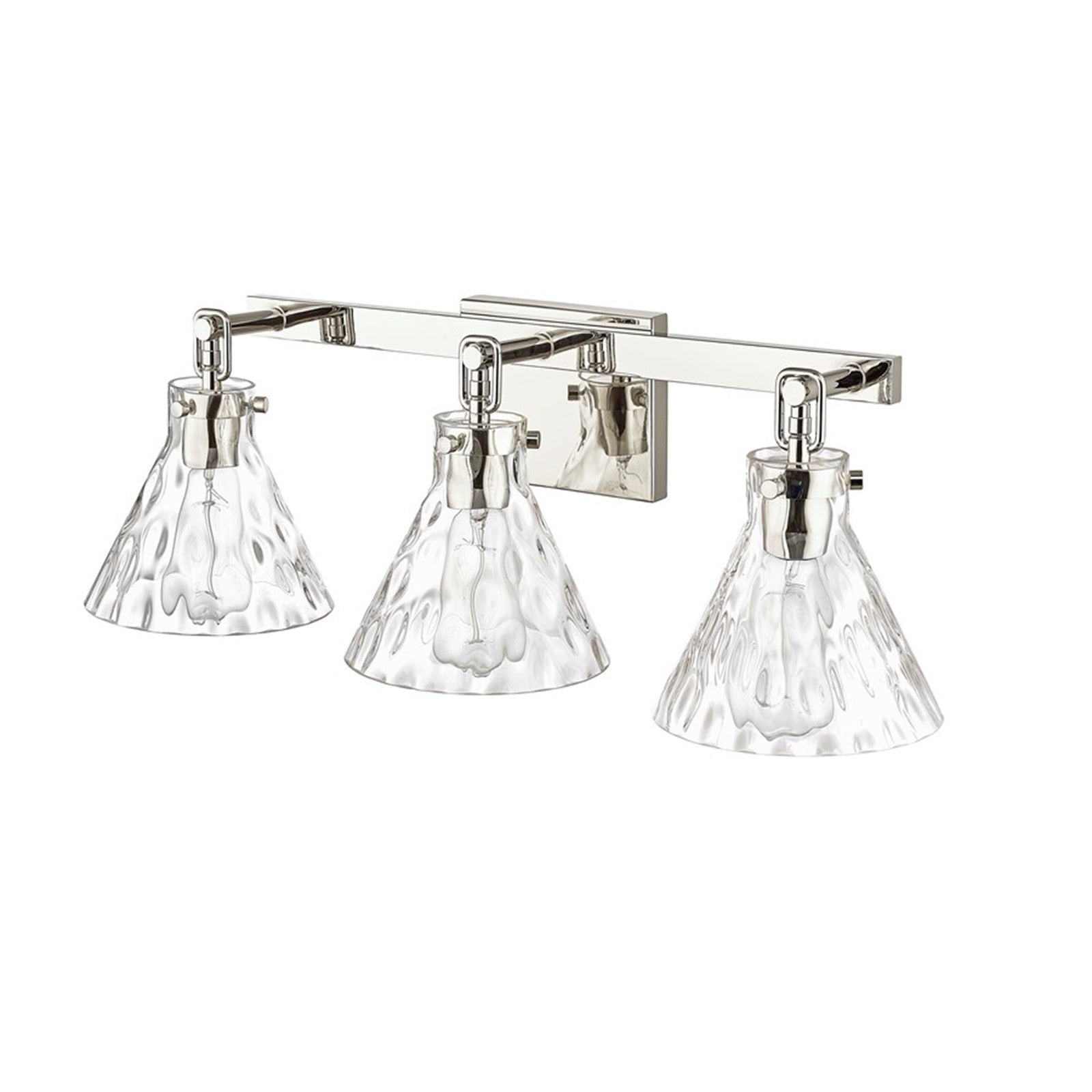 OPEN BOX: Millennium Lighting Barlon 25in 3-Light Vanity Light | Polished Nickel and Clear Water Glass | Bathroom Vanity | Model MN20003-PN