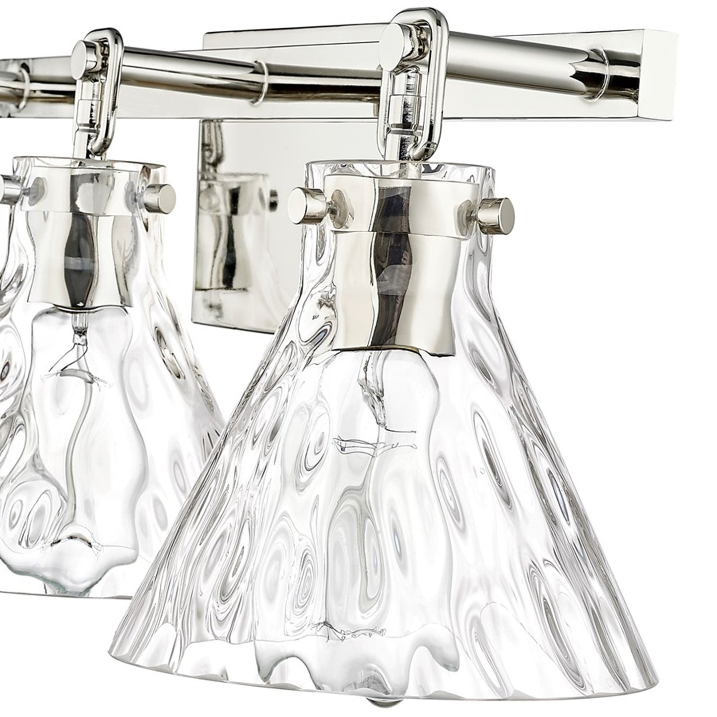 OPEN BOX: Millennium Lighting Barlon 25in 3-Light Vanity Light | Polished Nickel and Clear Water Glass | Bathroom Vanity | Model MN20003-PN