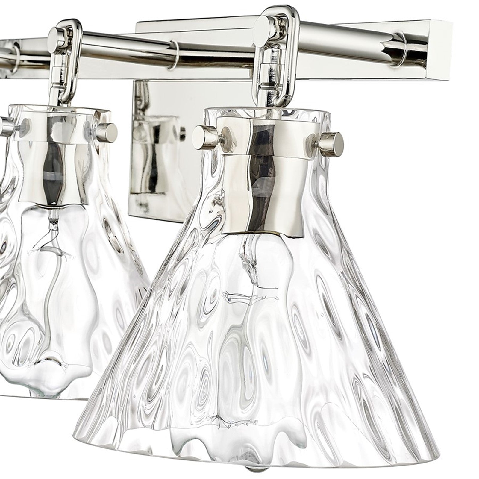 OPEN BOX: Millennium Lighting Barlon 25in 3-Light Vanity Light | Polished Nickel and Clear Water Glass | Bathroom Vanity | Model MN20003-PN