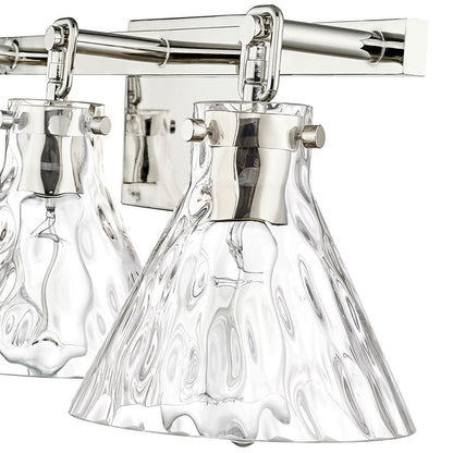 OPEN BOX: Millennium Lighting Barlon 25in 3-Light Vanity Light | Polished Nickel and Clear Water Glass | Bathroom Vanity | Model MN20003-PN