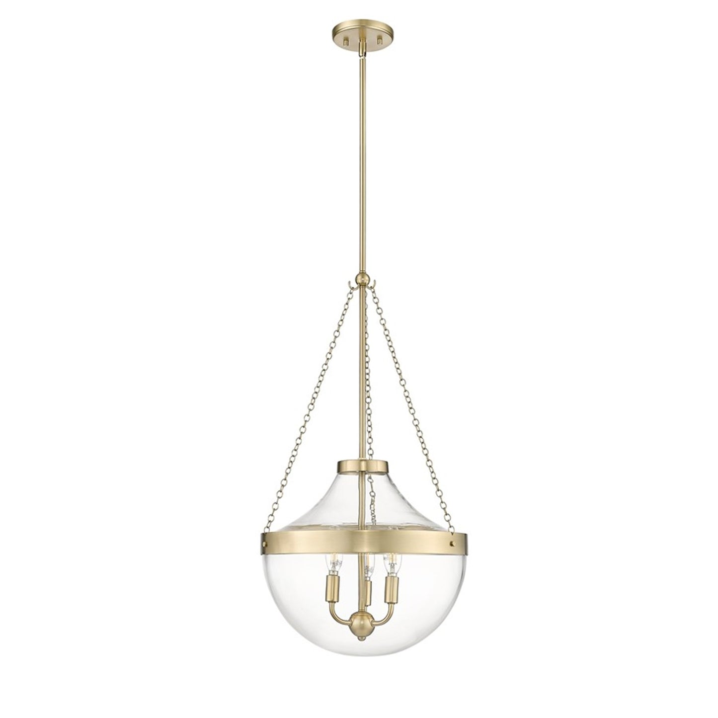 OPEN BOX: Millennium Lighting Clarra 15in 3-Light Pendant | Modern Gold and Clear Glass | Kitchen Island & Dining Room | Model MN20103-MG