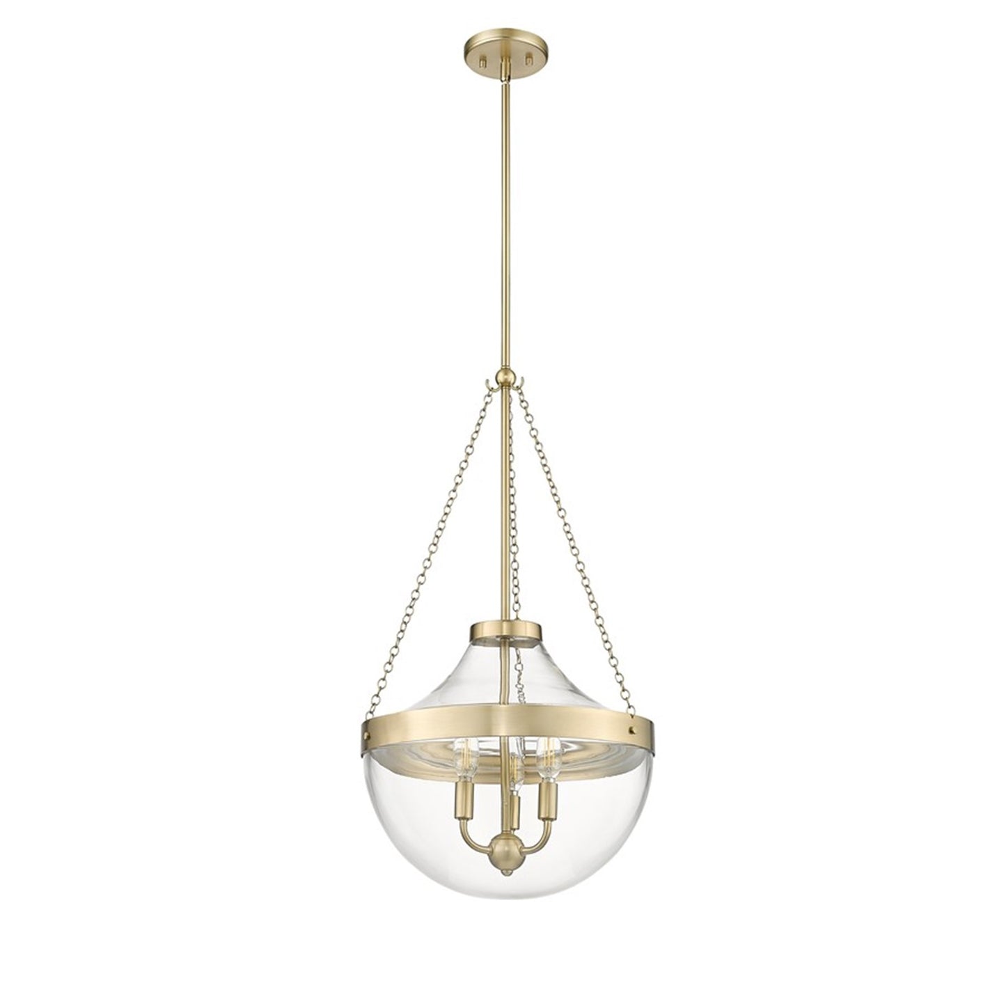 OPEN BOX: Millennium Lighting Clarra 15in 3-Light Pendant | Modern Gold and Clear Glass | Kitchen Island & Dining Room | Model MN20103-MG