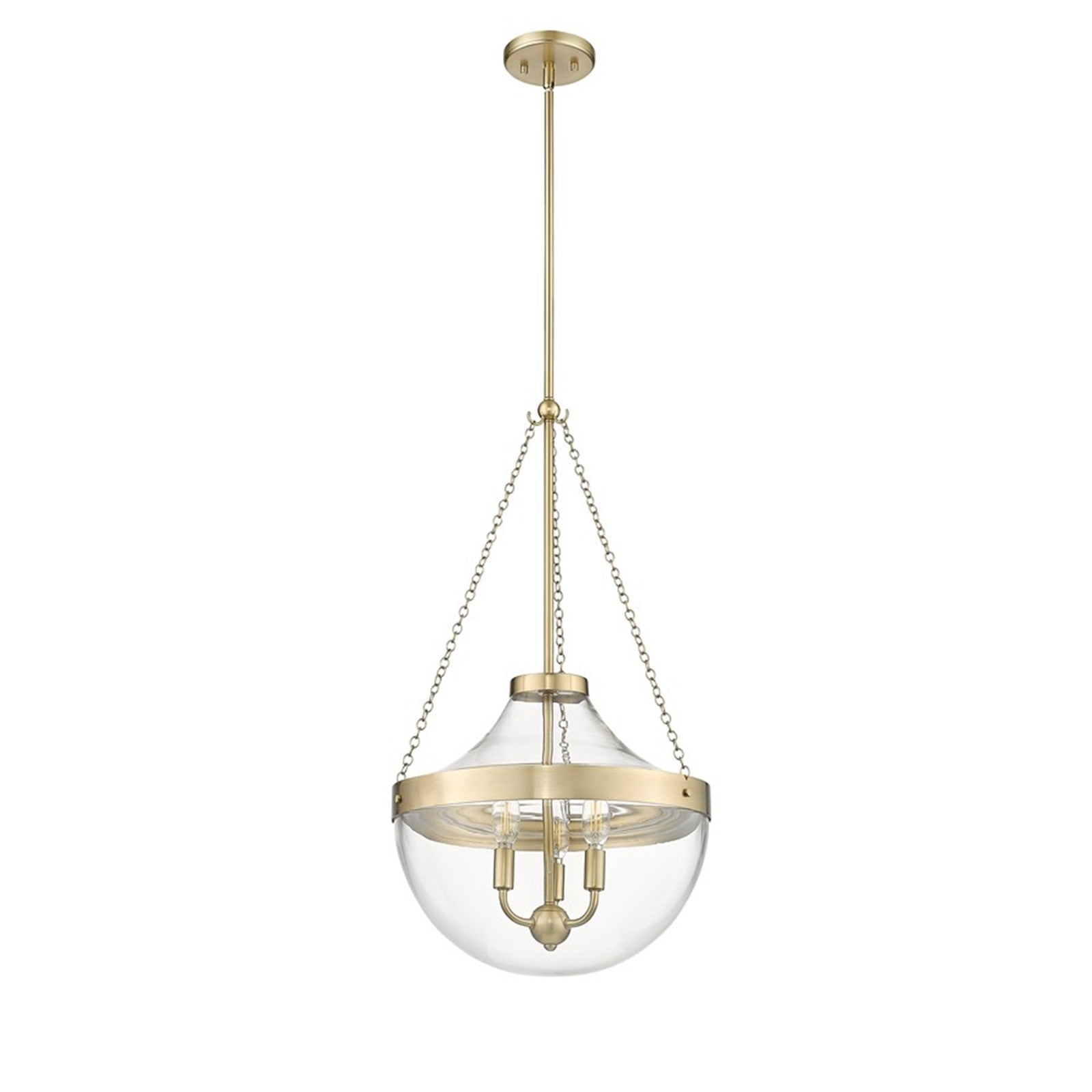 OPEN BOX: Millennium Lighting Clarra 15in 3-Light Pendant | Modern Gold and Clear Glass | Kitchen Island & Dining Room | Model MN20103-MG
