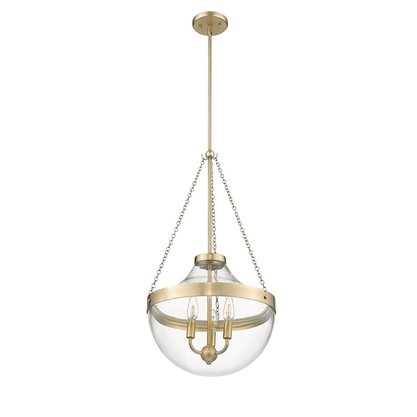 OPEN BOX: Millennium Lighting Clarra 15in 3-Light Pendant | Modern Gold and Clear Glass | Kitchen Island & Dining Room | Model MN20103-MG