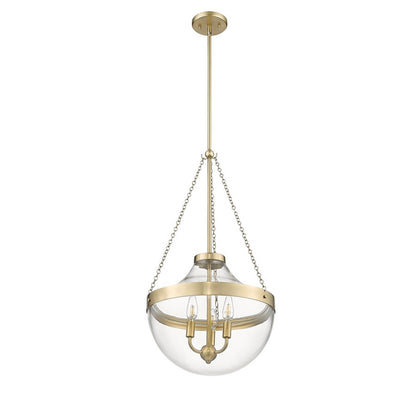 OPEN BOX: Millennium Lighting Clarra 15in 3-Light Pendant | Modern Gold and Clear Glass | Kitchen Island & Dining Room | Model MN20103-MG
