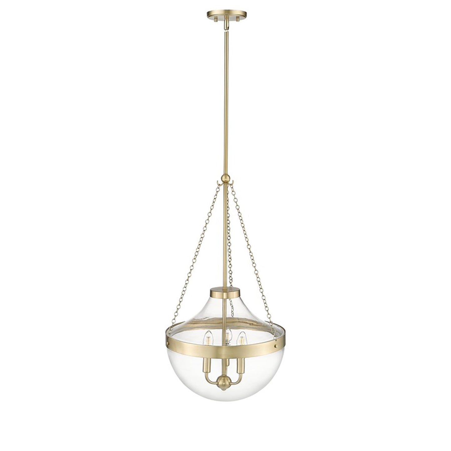 OPEN BOX: Millennium Lighting Clarra 15in 3-Light Pendant | Modern Gold and Clear Glass | Kitchen Island & Dining Room | Model MN20103-MG