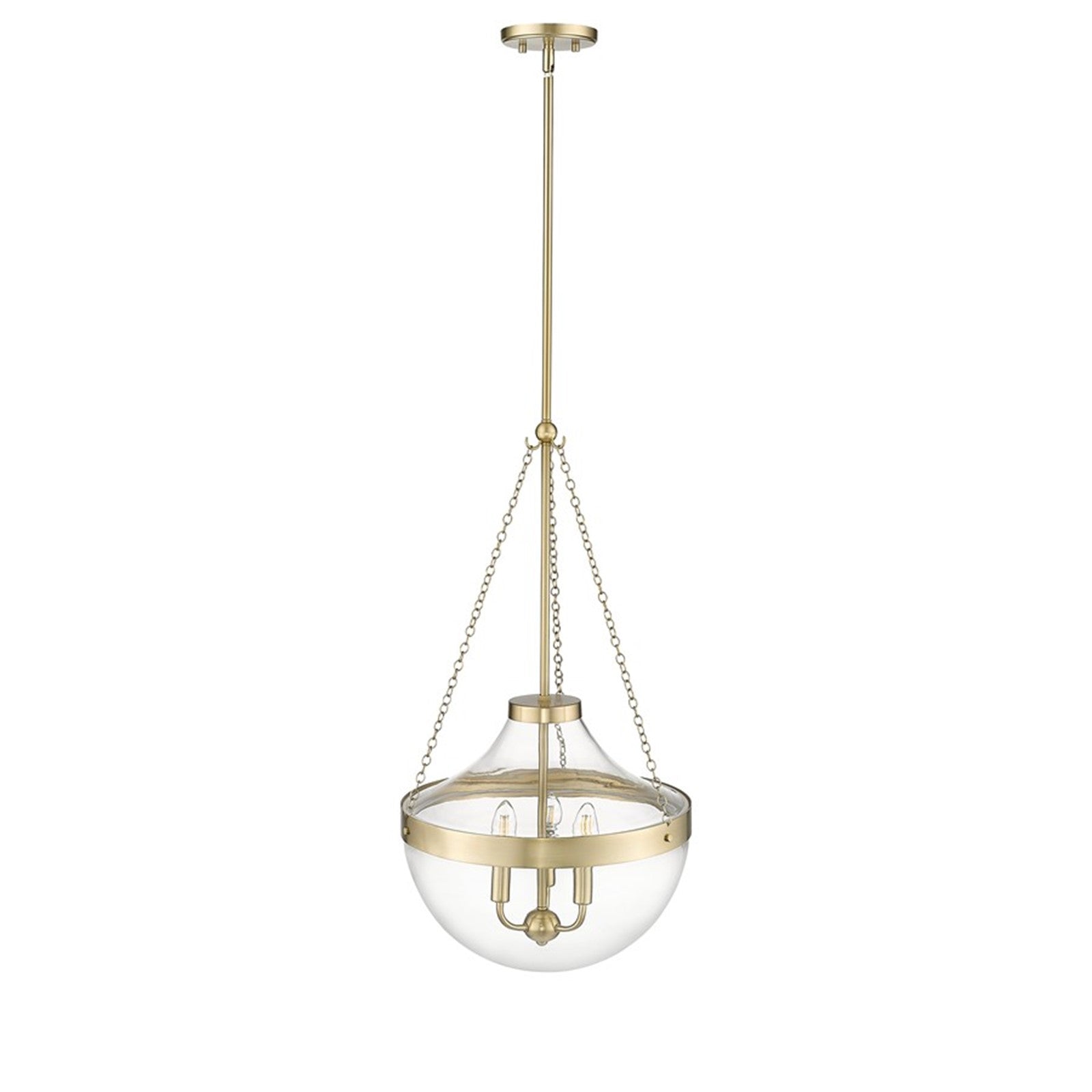 OPEN BOX: Millennium Lighting Clarra 15in 3-Light Pendant | Modern Gold and Clear Glass | Kitchen Island & Dining Room | Model MN20103-MG