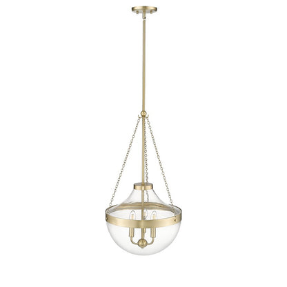 OPEN BOX: Millennium Lighting Clarra 15in 3-Light Pendant | Modern Gold and Clear Glass | Kitchen Island & Dining Room | Model MN20103-MG