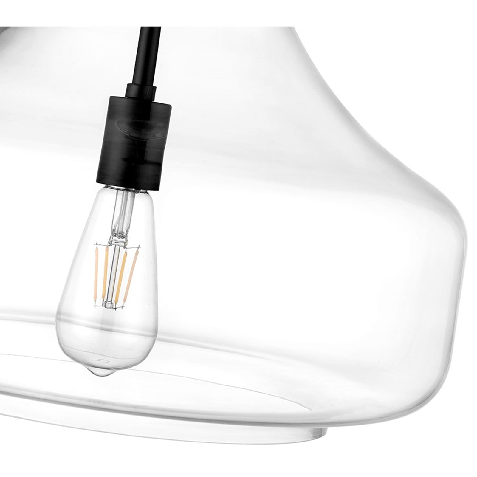 OPEN BOX: Millennium Madelynn 16in 1-Light Pendant | Matte Black and Clear Glass | Kitchen Island & Dining Room | 16 x 16 x 16 in | Model MN20301-MB