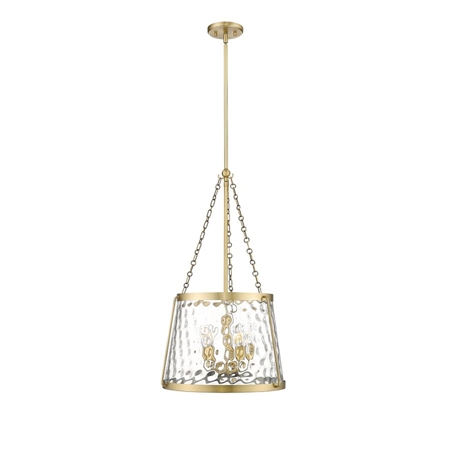 OPEN BOX: Millennium Lighting Adabella 18in 5-Light Pendant | Vintage Brass and Clear Hammered Glass | Kitchen Island & Dining Room | Model MN20405-VB